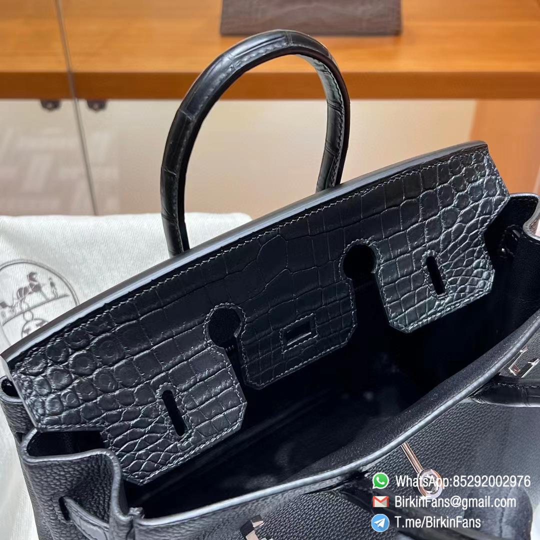 High Clone Birkin Handbag 25cm Black Nior 89 Togo Leather Silver Plaque 05 High Clone Birkin Handbag 25cm Black Nior 89 Togo Leather Silver Plaque 05