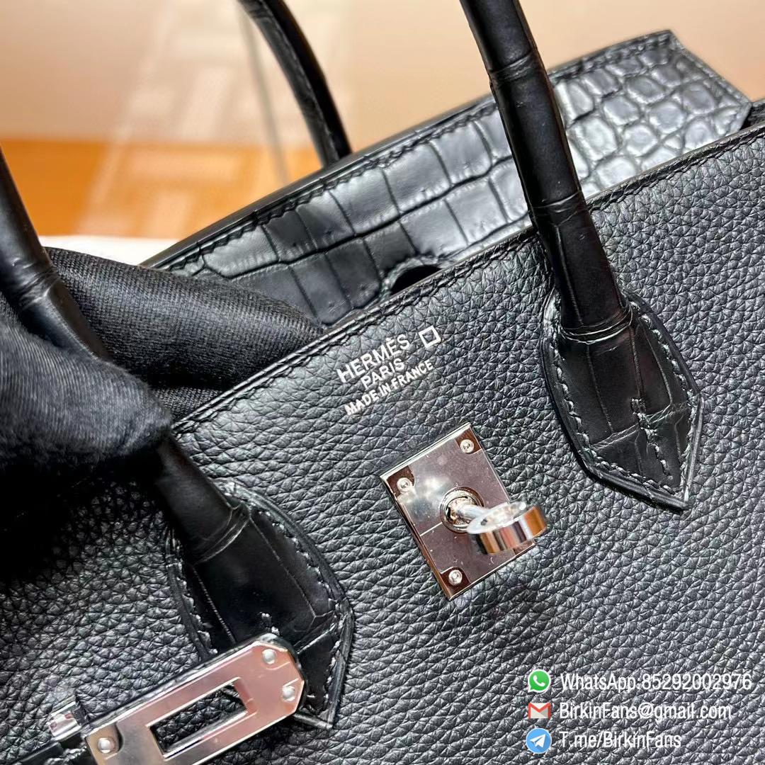 High Clone Birkin Handbag 25cm Black Nior 89 Togo Leather Silver Plaque 06 High Clone Birkin Handbag 25cm Black Nior 89 Togo Leather Silver Plaque 06