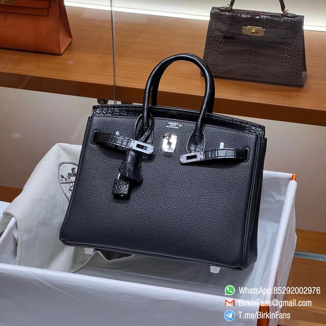 High Clone Birkin Handbag 25cm Black Nior 89 Togo Leather Silver Plaque 08 High Clone Birkin Handbag 25cm Black Nior 89 Togo Leather Silver Plaque 08