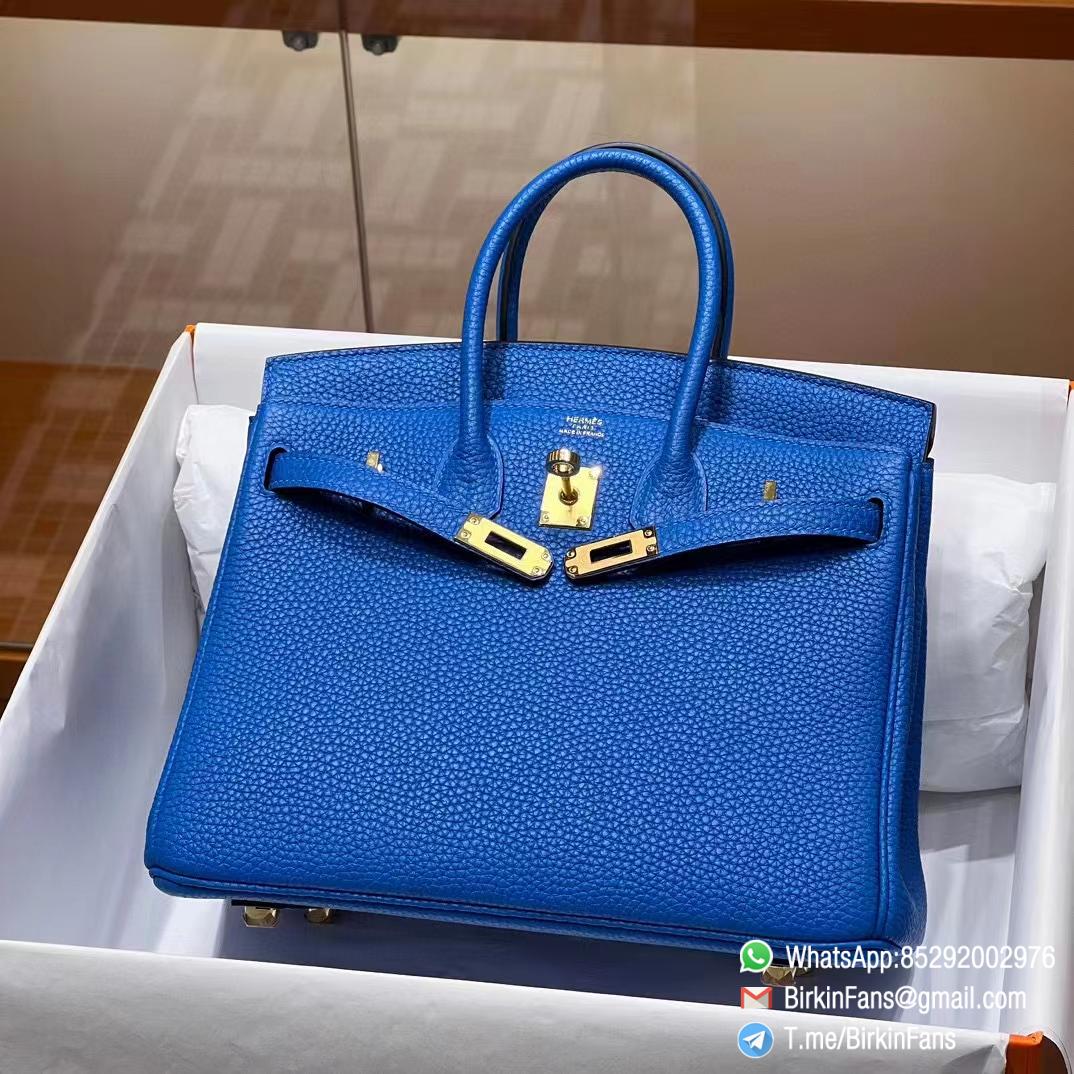 High Quality Clone Birkin Handbag 25cm Blue Electric Bleu électrique Togo Leather Gold Hardware 01 High Quality Clone Birkin Handbag 25cm Blue Electric Bleu électrique Togo Leather Gold Hardware 01