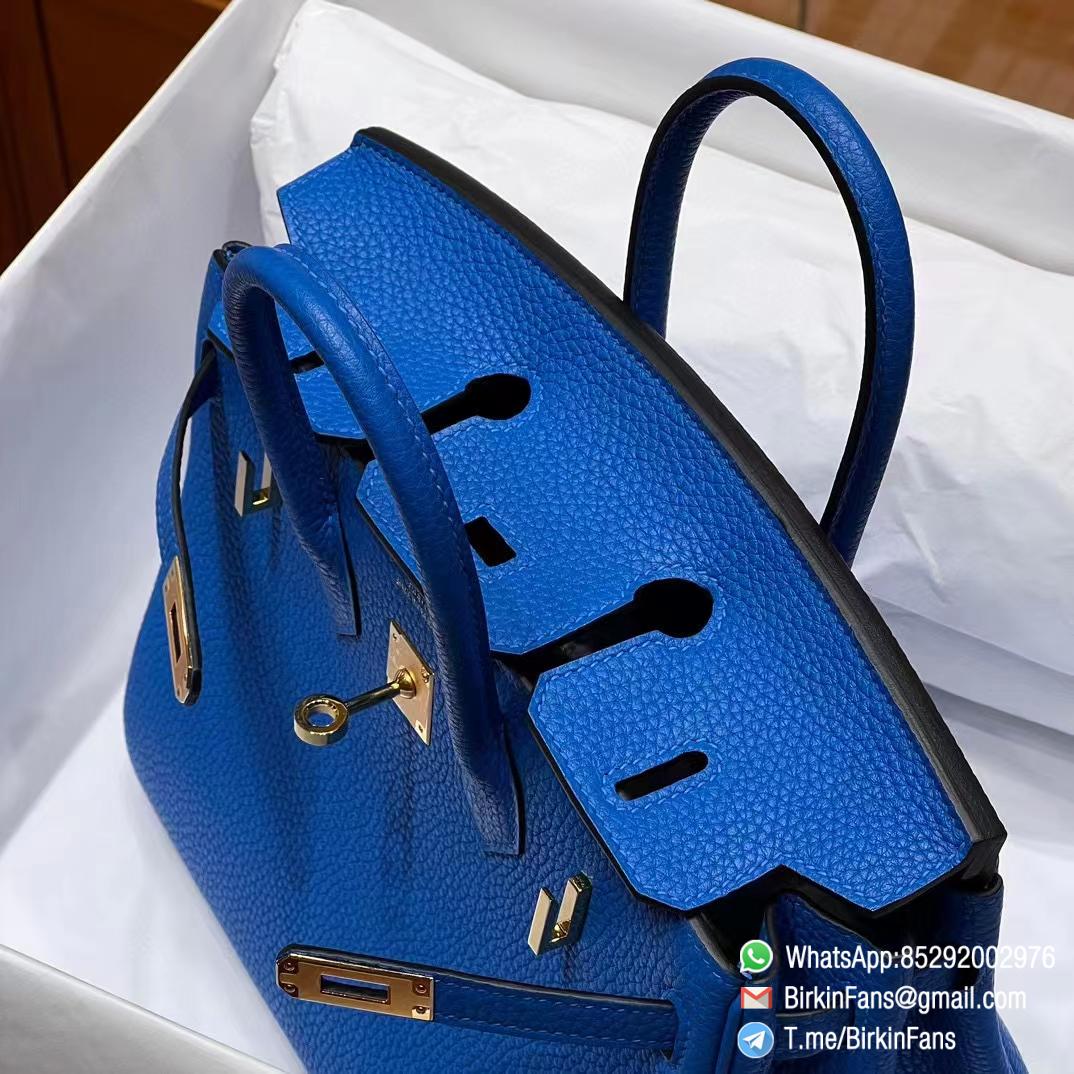 High Quality Clone Birkin Handbag 25cm Blue Electric Bleu électrique Togo Leather Gold Hardware 04 High Quality Clone Birkin Handbag 25cm Blue Electric Bleu électrique Togo Leather Gold Hardware 04