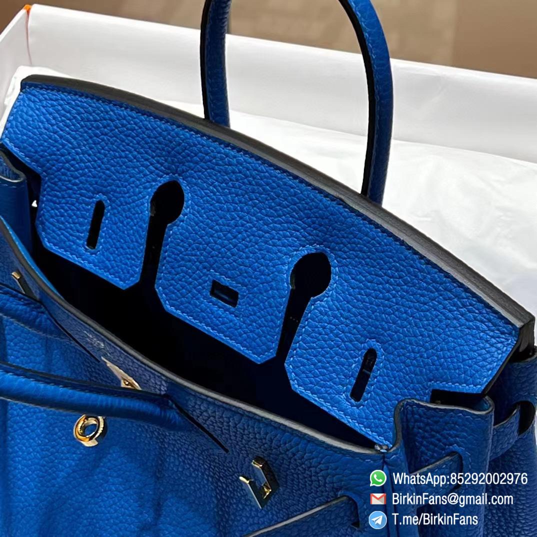 High Quality Clone Birkin Handbag 25cm Blue Electric Bleu électrique Togo Leather Gold Hardware 05 High Quality Clone Birkin Handbag 25cm Blue Electric Bleu électrique Togo Leather Gold Hardware 05