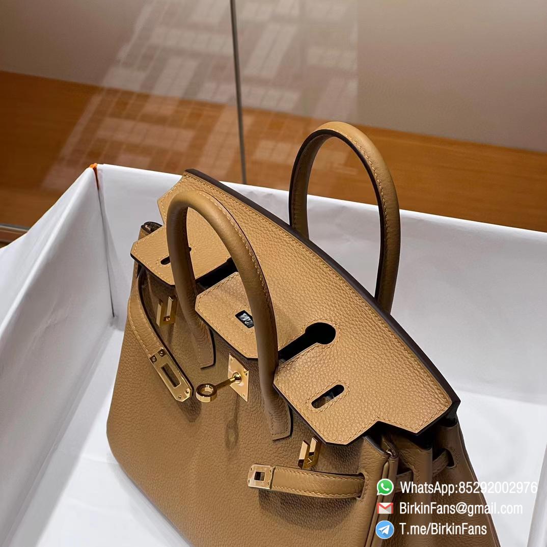 Premium Quality Clone Birkin Handbag 25cm Tabac Camel Togo Leather Gold Plaque 05 Premium Quality Clone Birkin Handbag 25cm Tabac Camel Togo Leather Gold Plaque 05