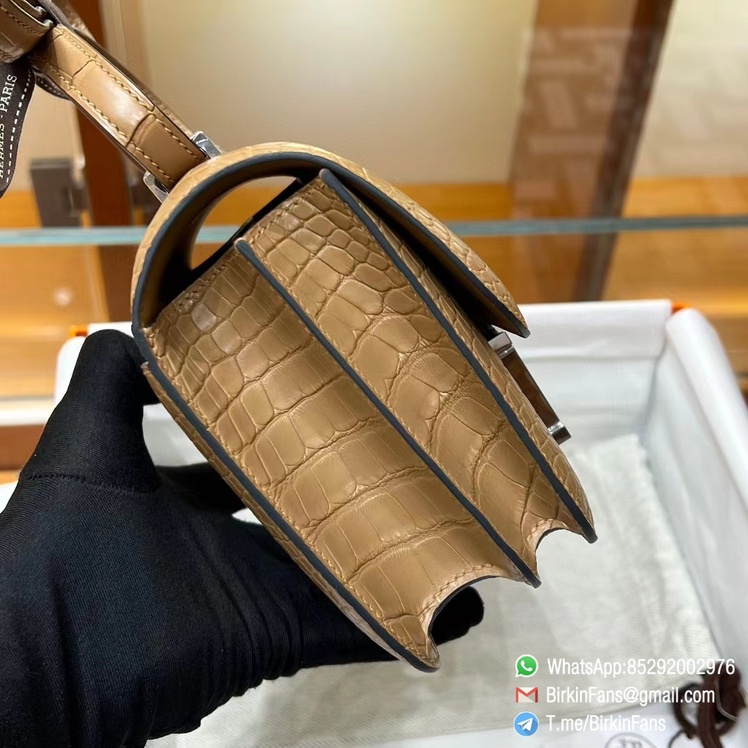 Best Fake Hermes Constance Bag 18cm Chai Brown Alligator Crocodile Leather Palladium Hardware 5 Best Fake Hermes Constance Bag 18cm Chai Brown Alligator Crocodile Leather Palladium Hardware 5