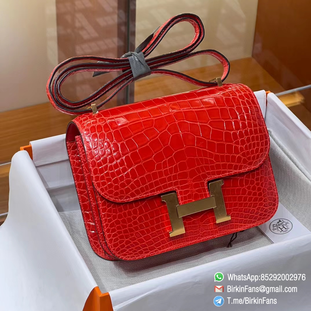 Best Replica Hermes Constance Bag 18cm Braise 95 Alligator Crocodile Leather Gold Hardware Best Replica Hermes Constance Bag 18cm Braise 95 Alligator Crocodile Leather Gold Hardware