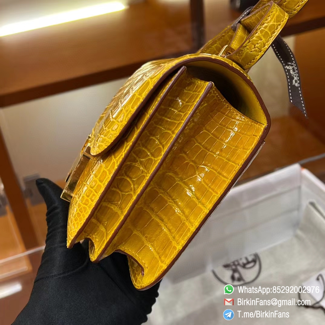 Best Replica Hermes Constance Bag 18cm Jaune Ambre 9D Alligator Crocodile Leather Gold Hardware 3 Best Replica Hermes Constance Bag 18cm Jaune Ambre 9D Alligator Crocodile Leather Gold Hardware 3