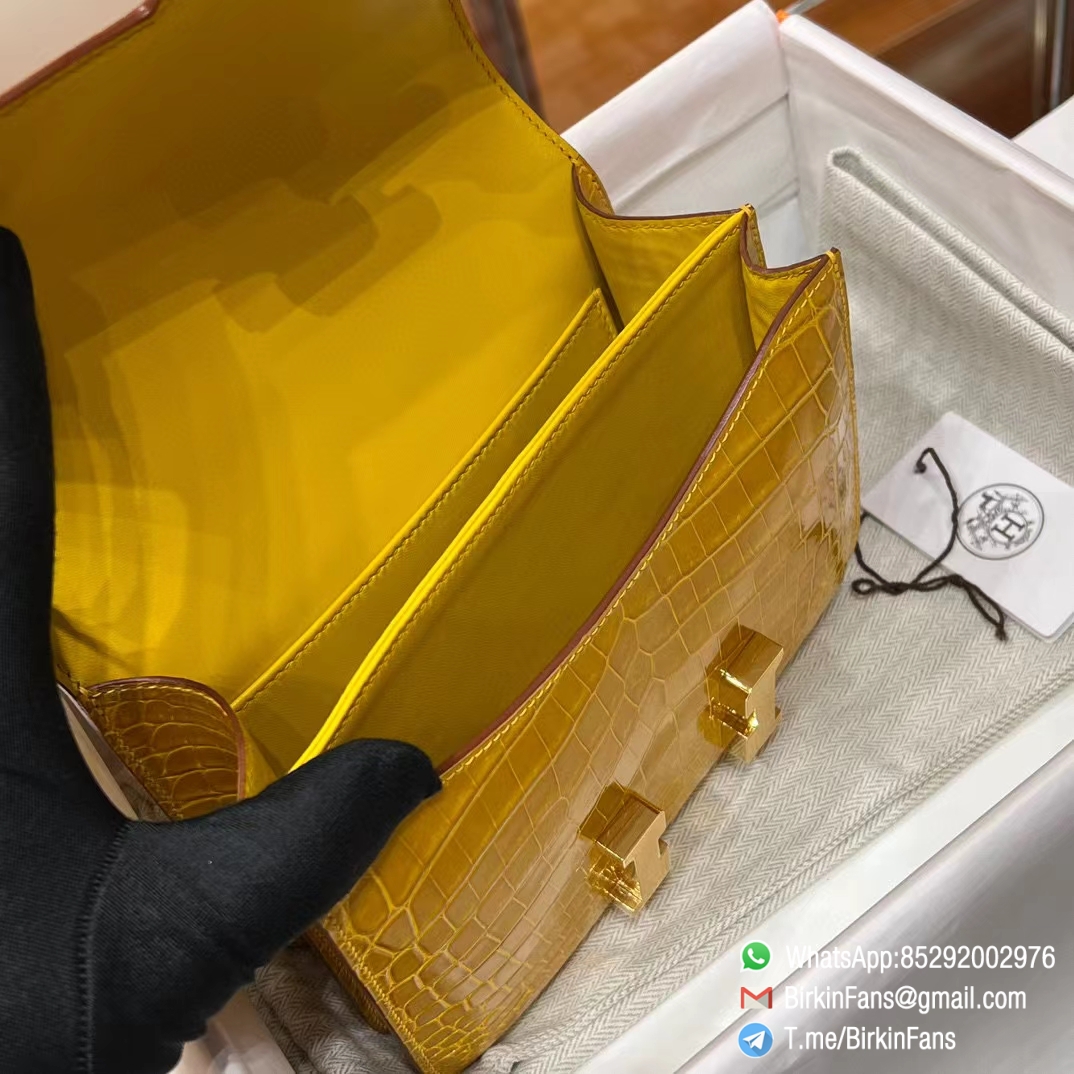 Best Replica Hermes Constance Bag 18cm Jaune Ambre 9D Alligator Crocodile Leather Gold Hardware 4 Best Replica Hermes Constance Bag 18cm Jaune Ambre 9D Alligator Crocodile Leather Gold Hardware 4