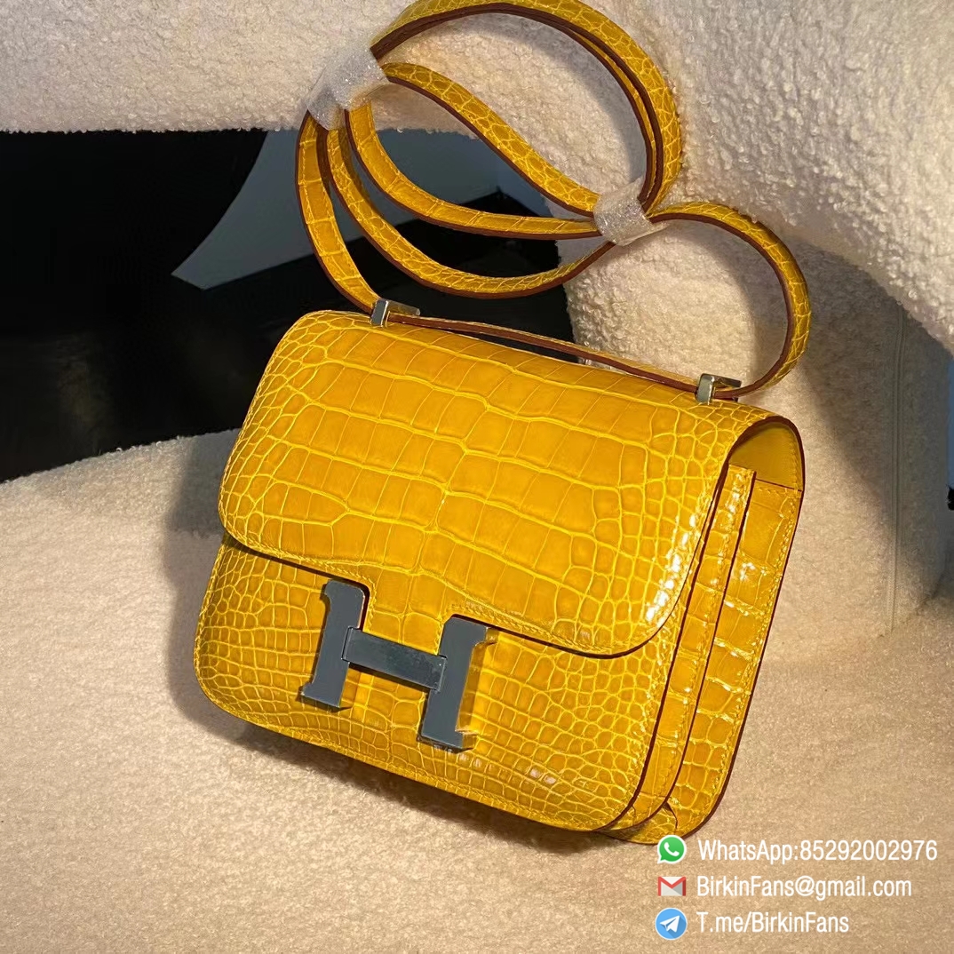 Best Replica Hermes Constance Bag 18cm Jaune Ambre 9D Alligator Crocodile Leather Gold Hardware 5 Best Replica Hermes Constance Bag 18cm Jaune Ambre 9D Alligator Crocodile Leather Gold Hardware 5