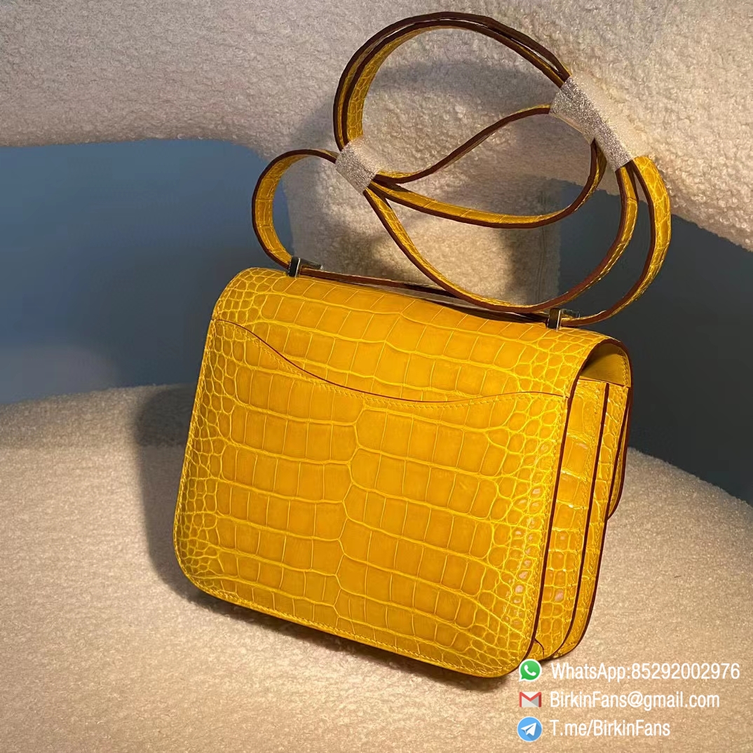 Best Replica Hermes Constance Bag 18cm Jaune Ambre 9D Alligator Crocodile Leather Gold Hardware 6 Best Replica Hermes Constance Bag 18cm Jaune Ambre 9D Alligator Crocodile Leather Gold Hardware 6
