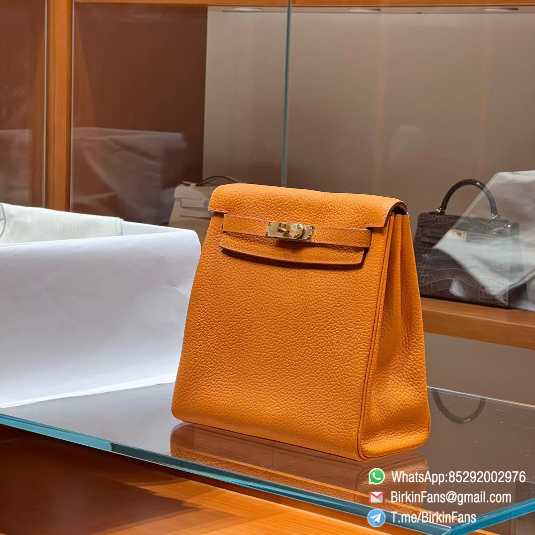 Best Replica Hermes Kelly Ado Backpack 21cm Orange 93 Togo Leather Gold Hardware 01 Best Replica Hermes Kelly Ado Backpack 21cm Orange 93 Togo Leather Gold Hardware 01