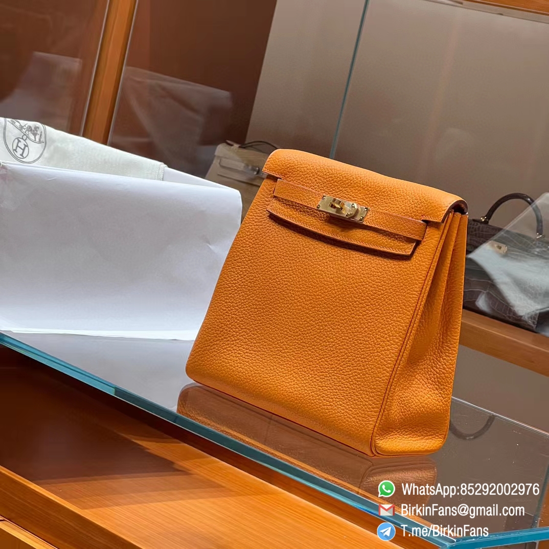 Best Replica Hermes Kelly Ado Backpack 21cm Orange 93 Togo Leather Gold Hardware 02 Best Replica Hermes Kelly Ado Backpack 21cm Orange 93 Togo Leather Gold Hardware 02