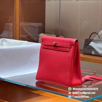 Best Replica Hermes Kelly Ado Backpack 21cm Rouge Garance 54 Togo Leather Gold Hardware 01