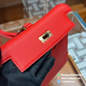 Best Replica Hermes Kelly Ado Backpack 21cm Rouge Garance 54 Togo Leather Gold Hardware 05
