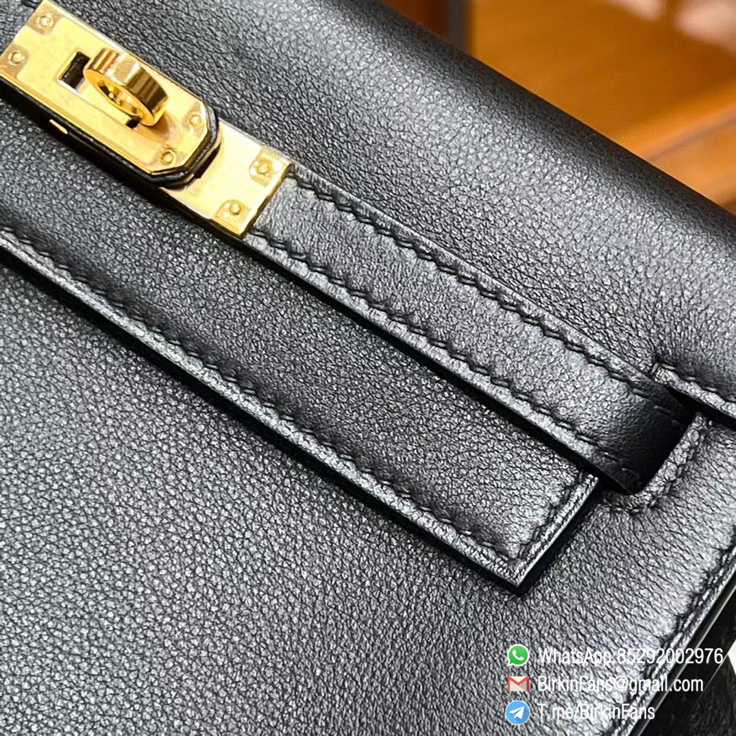 High Quality Replica Hermes Kelly Dance Bag Black Evercolor Leather Gold Hardware 2 High Quality Replica Hermes Kelly Dance Bag Black Evercolor Leather Gold Hardware 2