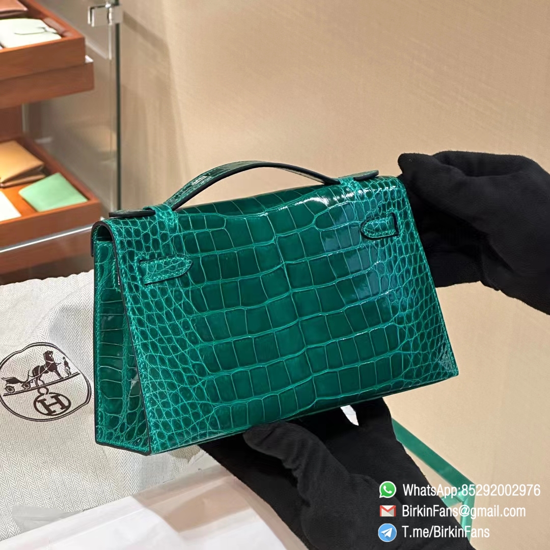 High Quality Replica Hermes Kelly Mini Bag Emeraude 6Q Alligator Crocodile Leather GHW 2 High Quality Replica Hermes Kelly Mini Bag Emeraude 6Q Alligator Crocodile Leather GHW 2