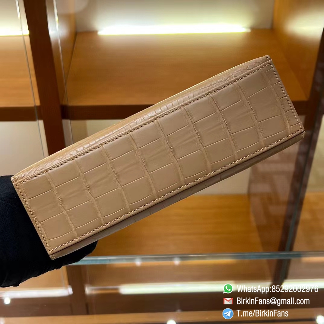 High Quality Replica Hermes Mini Kelly Bag 0M Chai Alligator Crocodile Leather Gold Hardware 05 High Quality Replica Hermes Mini Kelly Bag 0M Chai Alligator Crocodile Leather Gold Hardware 05