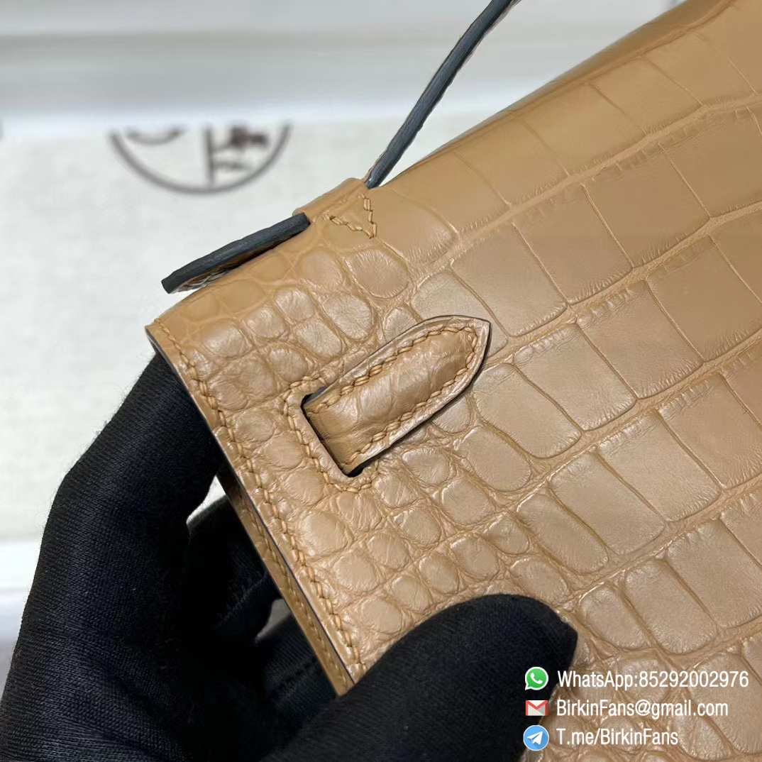 High Quality Replica Hermes Mini Kelly Bag 0M Chai Alligator Crocodile Leather Gold Hardware 06 High Quality Replica Hermes Mini Kelly Bag 0M Chai Alligator Crocodile Leather Gold Hardware 06