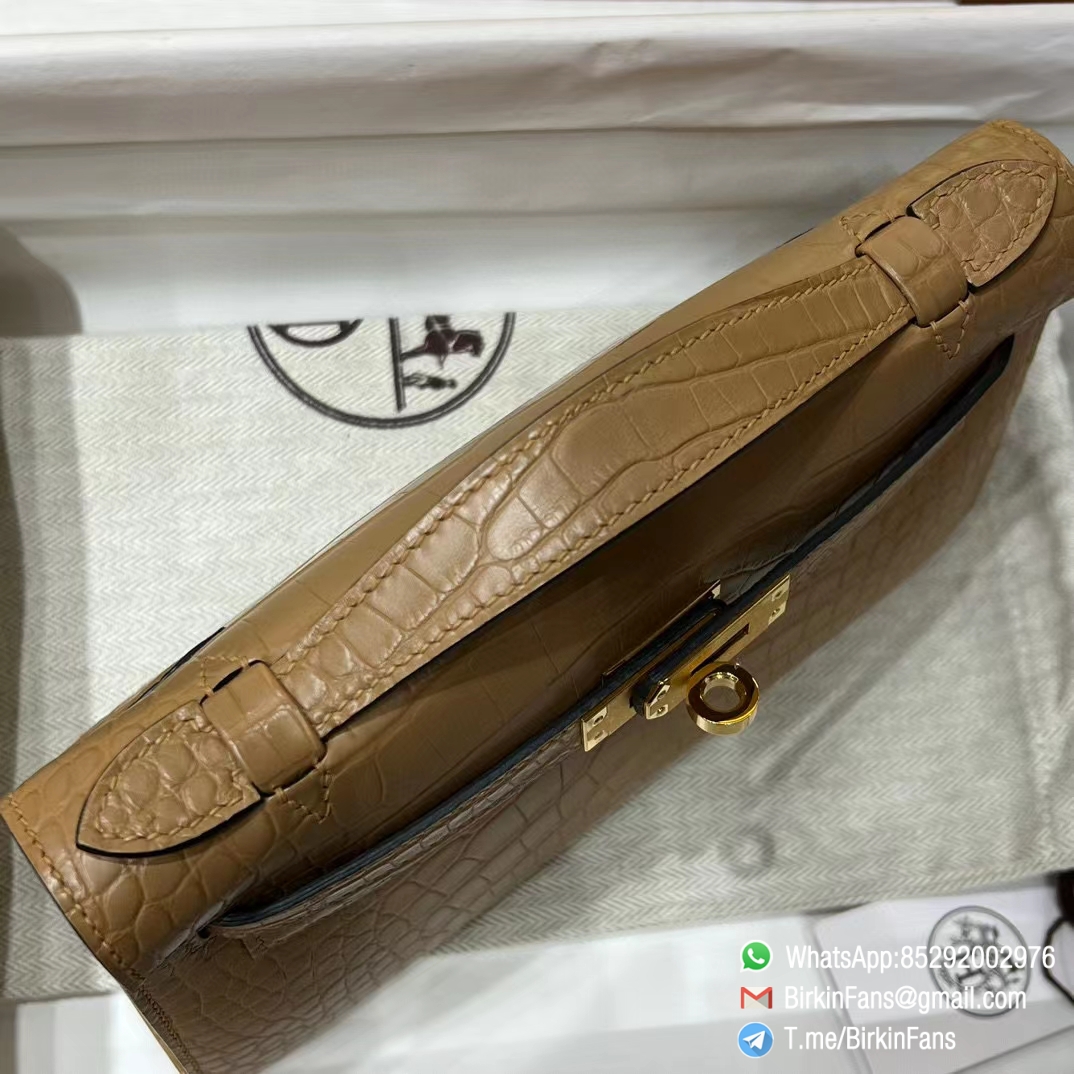 High Quality Replica Hermes Mini Kelly Bag 0M Chai Alligator Crocodile Leather Gold Hardware 07 High Quality Replica Hermes Mini Kelly Bag 0M Chai Alligator Crocodile Leather Gold Hardware 07