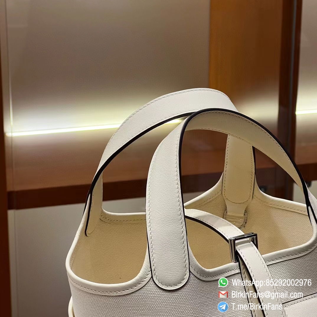 Premium Clone Hermes Cargo Picotin Lock 18cm Bag Nata I2 Canvas and Swift Silver Hardware 4 Premium Clone Hermes Cargo Picotin Lock 18cm Bag Nata I2 Canvas and Swift Silver Hardware 4