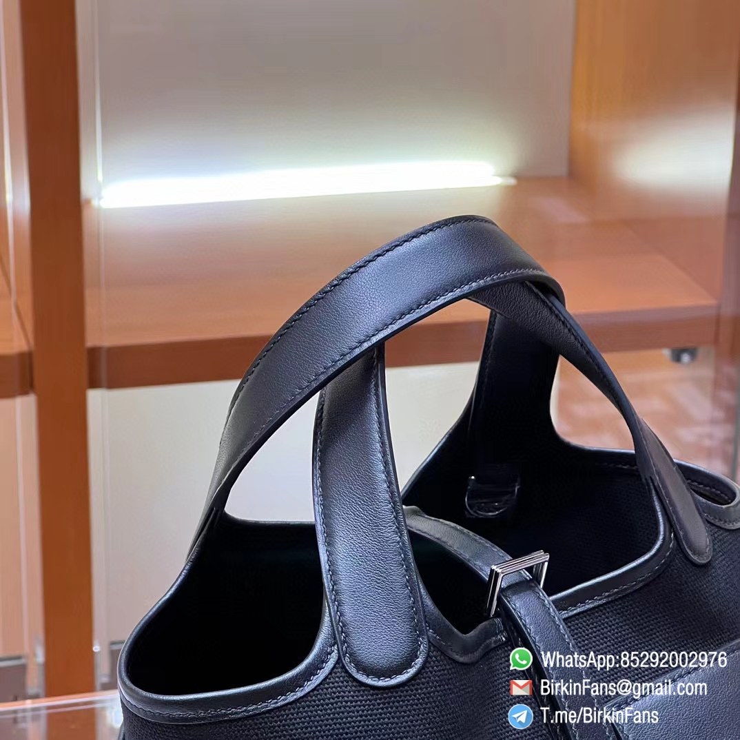 Premium Fake Hermes Cargo Picotin Lock 18 Bag Canvas and Swift Silver Hardware 3 Premium Fake Hermes Cargo Picotin Lock 18 Bag Canvas and Swift Silver Hardware 3