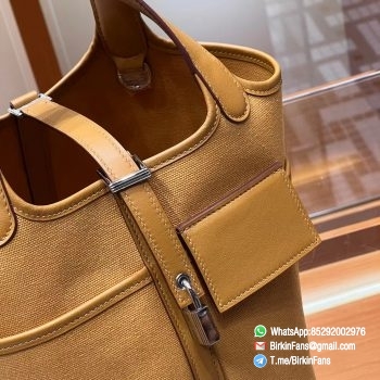 Premium Fake Hermes Cargo Picotin Lock 18cm Bag 37 Gold Canvas and Swift Silver Hardware 3