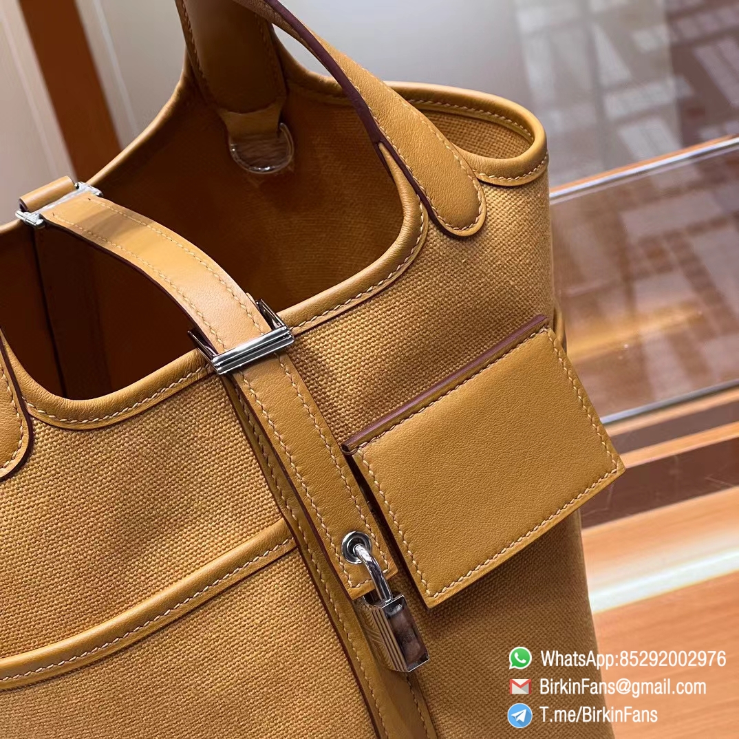 Premium Fake Hermes Cargo Picotin Lock 18cm Bag 37 Gold Canvas and Swift Silver Hardware 3 Premium Fake Hermes Cargo Picotin Lock 18cm Bag 37 Gold Canvas and Swift Silver Hardware 3