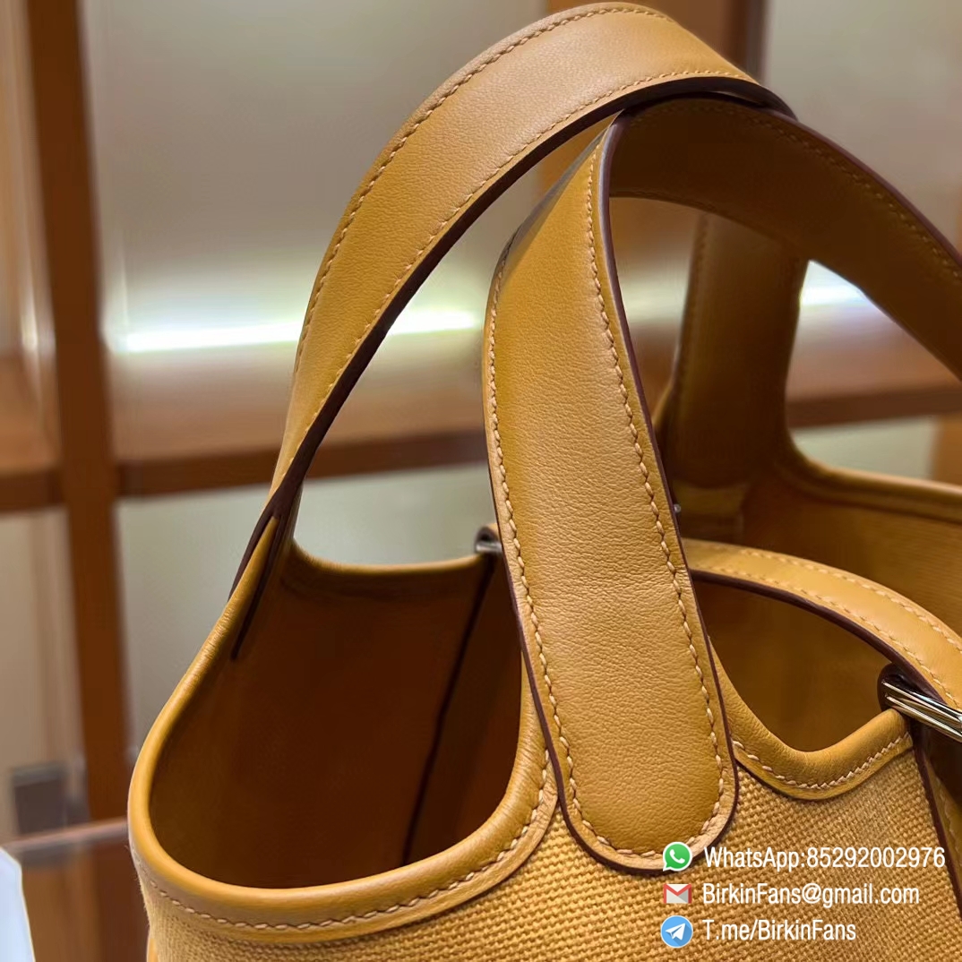 Premium Fake Hermes Cargo Picotin Lock 18cm Bag 37 Gold Canvas and Swift Silver Hardware 4 Premium Fake Hermes Cargo Picotin Lock 18cm Bag 37 Gold Canvas and Swift Silver Hardware 4