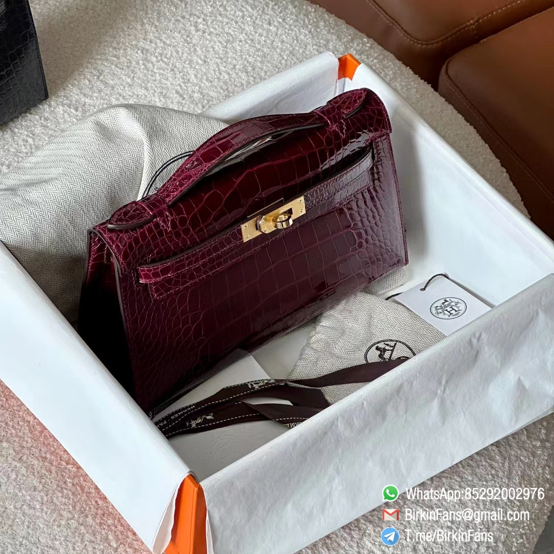Best Rep Hermes Bags Mini Kelly Bag Bordeaux 57 Alligator Crocodile Leather Gold Hardware 2 Best Rep Hermes Bags Mini Kelly Bag Bordeaux 57 Alligator Crocodile Leather Gold Hardware 2