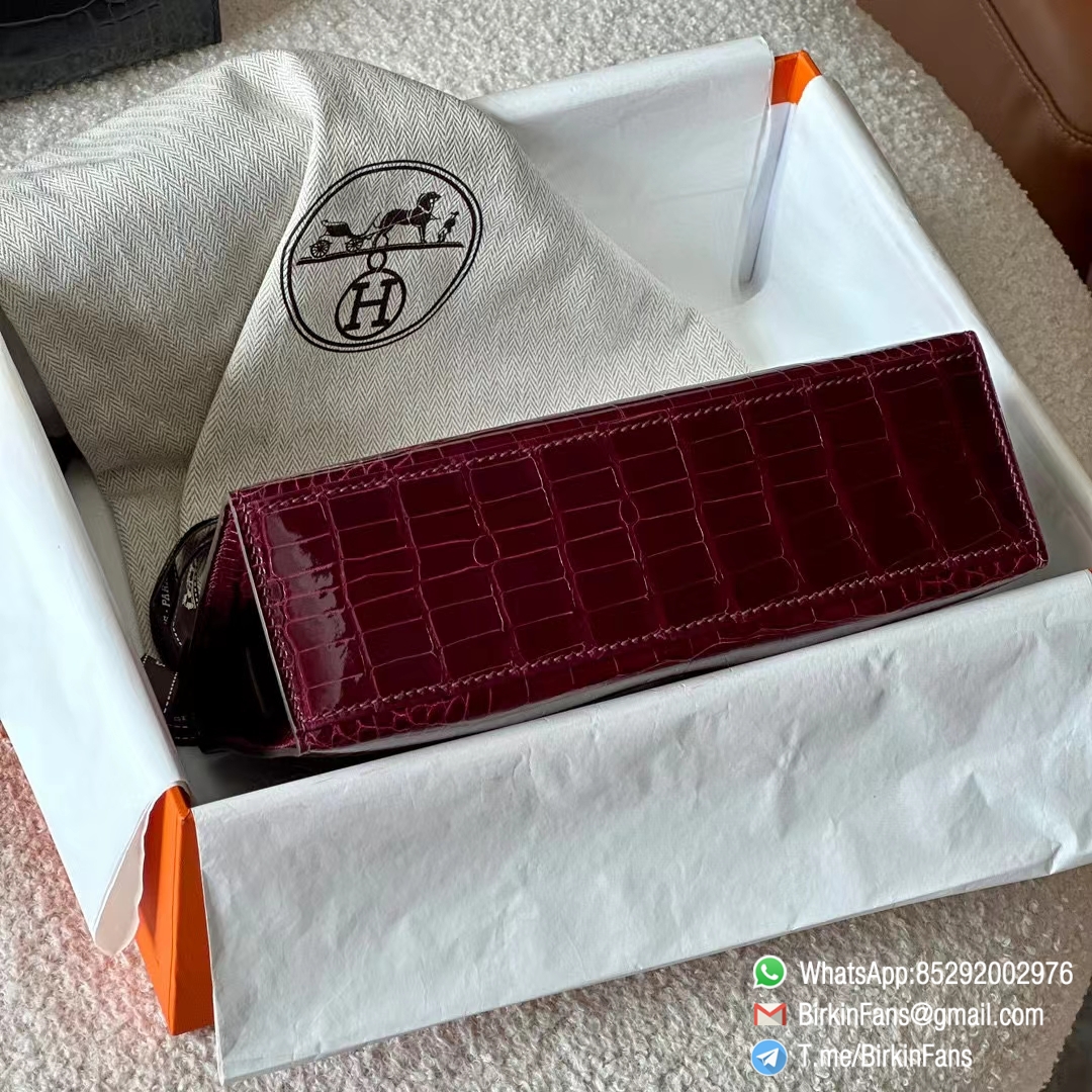 Best Rep Hermes Bags Mini Kelly Bag Bordeaux 57 Alligator Crocodile Leather Gold Hardware 4 Best Rep Hermes Bags Mini Kelly Bag Bordeaux 57 Alligator Crocodile Leather Gold Hardware 4
