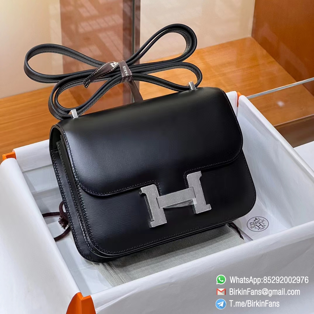 Best Replica Hermes Bags Constance Mini Bag 18cm Black Nior 89 Box Leather Silver Hardware Best Replica Hermes Bags Constance Mini Bag 18cm Black Nior 89 Box Leather Silver Hardware
